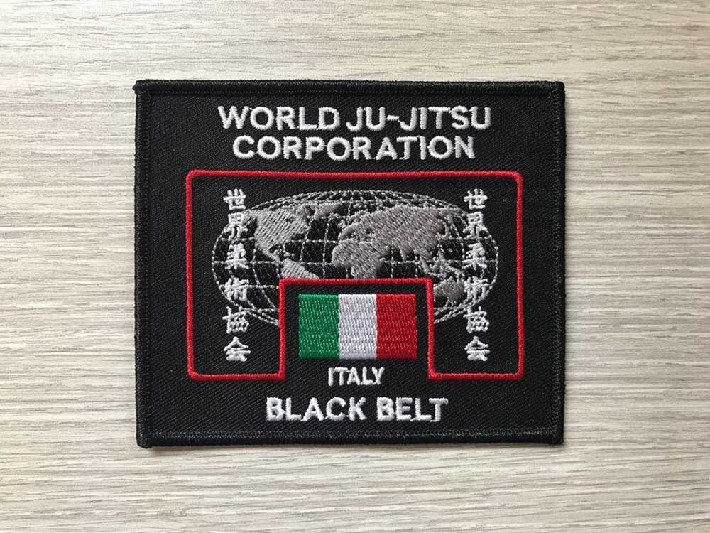 Wjjc Black Belt Badge for Uniform World Ju Jitsu Corporation Wjjf Wjjko Wkf Wjja